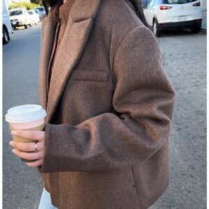 OAK + FORT Brown Wool Blazer